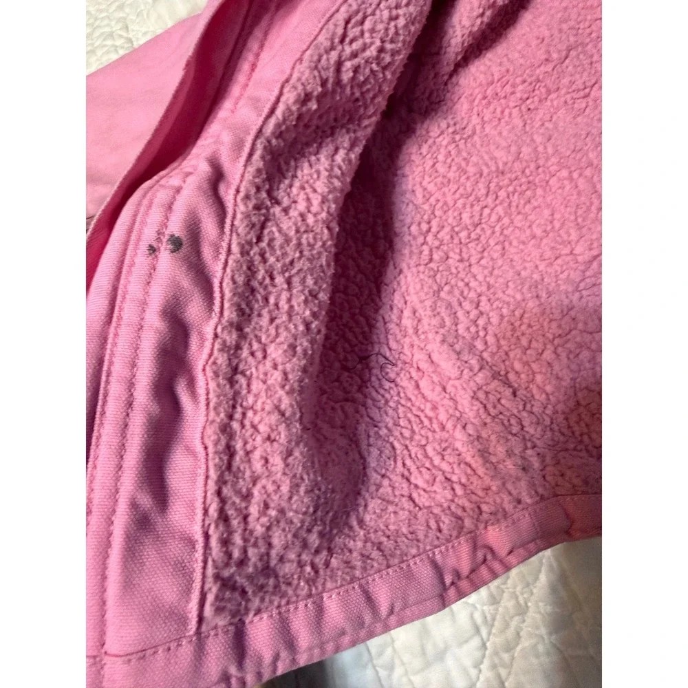 Carhartt Hooded Jacket Kids Pink Sherpa Lined Canvas Coat Toddler 2T